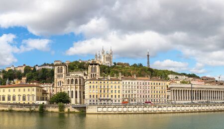Cityscape of Lyon, France in a beautiful summer dayの写真素材