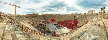 The Verona Arena - Roman amphitheatre in Verona in a beautiful summer day, Italy