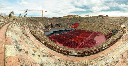 The Verona Arena - Roman amphitheatre in Verona in a beautiful summer day, Italy