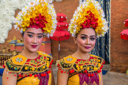 BALI, INDONESIA - FEBRUARY 28, 2020: Traditional balinese dance performed in GWK Garuda Wisnu Kencana Cultural Park on Bali, Indonesiaのeditorial素材