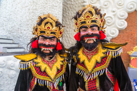 BALI, INDONESIA - FEBRUARY 28, 2020: Traditional balinese dance performed in GWK Garuda Wisnu...
