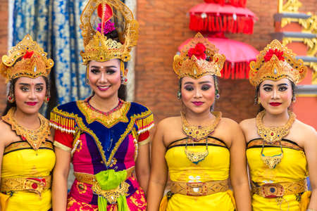 BALI, INDONESIA - FEBRUARY 28, 2020: Traditional balinese dance performed in GWK Garuda Wisnu Kencana Cultural Park on Bali, Indonesiaのeditorial素材