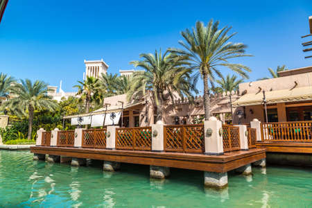DUBAI, UNITED ARAB EMIRATES - JANUARY 31, 2020: Madinat Jumeirah luxury hotel in a summer day in Dubai in a sunny day , United Arab Emiratesのeditorial素材