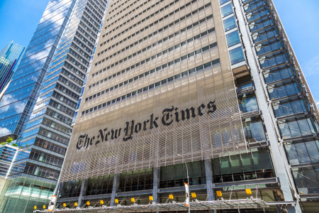 NEW YORK CITY, USA - MARCH 15, 2020: The New York Times Building in Manhattan, New York City, USA
