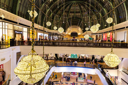 DUBAI, UAE - DECEMBER 25, 2019: Mall of the Emirates decorated for christmas holiday in Dubai, United Arab Emiratesのeditorial素材