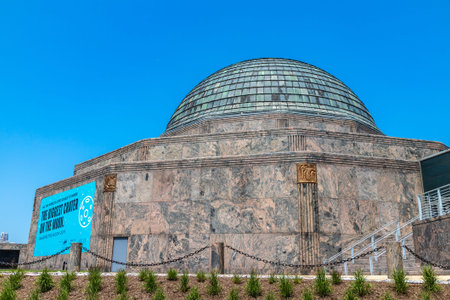 CHICAGO, USA - MARCH 29, 2020: Adler Planetarium building in Chicago, Illinois, USA