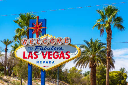 LAS VEGAS, USA - MARCH 29, 2020: Welcome to Fabulous Las Vegas sign on a sunny day in Las Vegas, Nevada, USAのeditorial素材