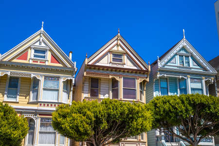 SAN FRANCISCO, USA - MARCH 29, 2020: The Painted Ladies - Victorian houses in San Francisco, California, USAのeditorial素材