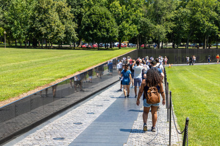 WASHINGTON DC, USA - MARCH 29, 2020: Vietnam Veterans Memorial in Washington DC in a sunny day, USA