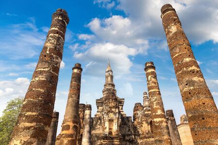 Sukhothai historical park, Thailand in a summer dayの写真素材