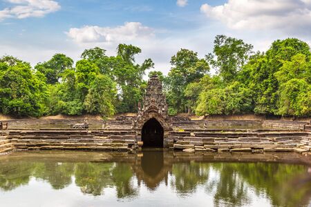 Neak Pean temple in complex Angkor Wat in Siem Reap, Cambodia in a summer dayの写真素材