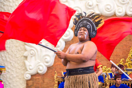 BALI, INDONESIA - FEBRUARY 28, 2020: Traditional balinese dance performed in GWK Garuda Wisnu Kencana Cultural Park on Bali, Indonesiaのeditorial素材