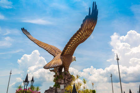LANGKAWI, MALAYSIA - FEBRUARY 21, 2020: Statue of Eagle at Eagle Square in Langkawi island, Malaysiaのeditorial素材