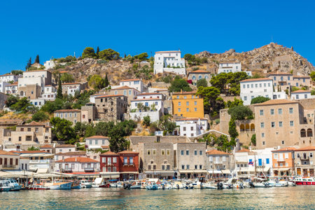 HYDRA, GREECE - JULY 19, 2015: Hydra island in a summer day in Greeceのeditorial素材