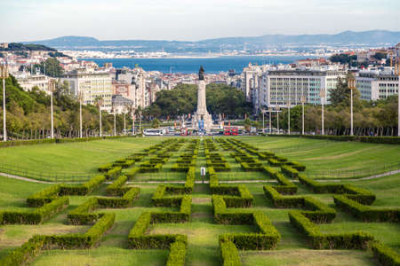 LISBON, PORTUGAL - JULY 30, 2014: Eduardo VII park   in Lisbon, Portugal in a beautiful summer dayのeditorial素材