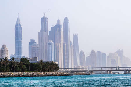 LVIV, UKRAINE - JULY 27, 2014: Modern buildings in Dubai Marina, Dubaiのeditorial素材