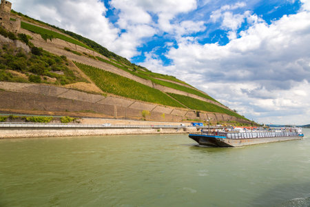 GERMANY - JUNE 16, 2016: Romantic Rhine valley is a winemaking area in a beautiful summer day,...