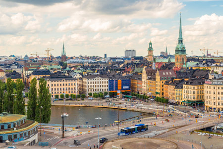 STOCKHOLM, SWEDEN - JULY 31, 2013: Gamla Stan, the old part of Stockholm, Sweden in a summer dayのeditorial素材