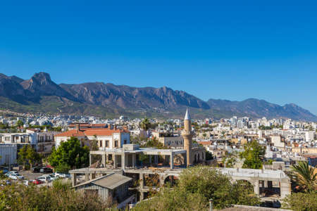 KYRENIA, NORTH CYPRUS - JULY 26, 2017: Panorama of Kyrenia (Girne) in North Cyprus in a beautiful summer dayのeditorial素材