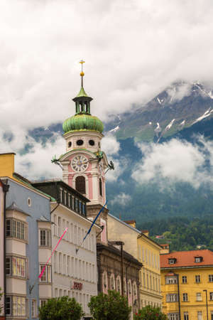 INNSBRUCK, AUSTRIA - JUNE 24, 2016: Street in historical part of Innsbruck in a beautiful summer day, Austriaのeditorial素材