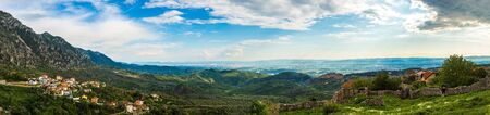 Panoramic View from Kruja castle in a beautiful summer day, Albaniaの写真素材