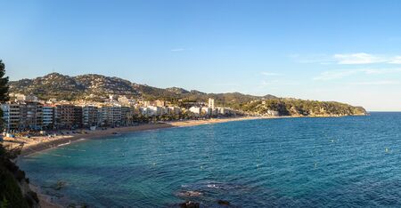 Beaches in Lloret de Mar in a beautiful summer day, Costa Brava, Catalonia, Spainの写真素材