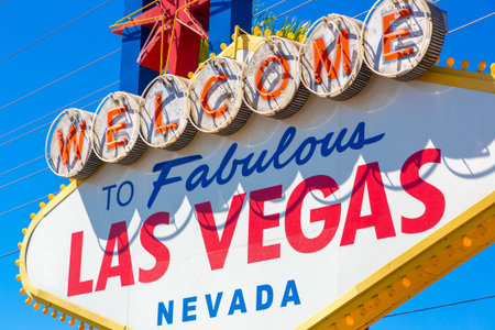 LAS VEGAS, USA - MARCH 29, 2020: Welcome to Fabulous Las Vegas sign on a sunny day in Las Vegas, Nevada, USAのeditorial素材