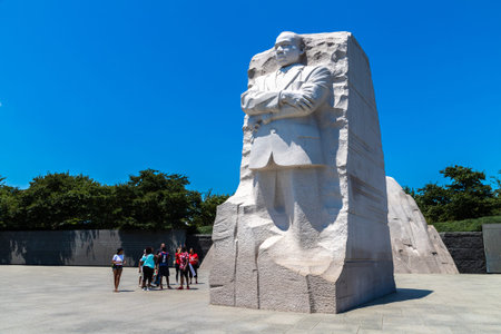 WASHINGTON DC, USA - MARCH 29, 2020: Martin Luther King, Jr. Memorial in Washington DC in a sunny...