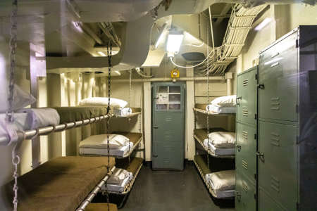 NEW YORK CITY, USA - MARCH 29, 2020: New York Citys Intrepid Sea, Air & Space Museum Complex in New York City, NY, USAのeditorial素材