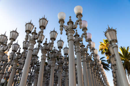 LOS ANGELES, USA - MARCH 29, 2020: Public Art "Urban Light" in Los Angeles, California, USAのeditorial素材