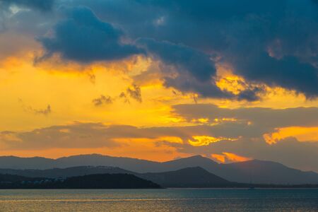 Sunset on Koh Samui island, Thailand in a summer eveningの写真素材