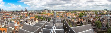 Panorama of St. Nicolas Church in Amsterdam in a beautiful summer day, The Netherlandsの写真素材
