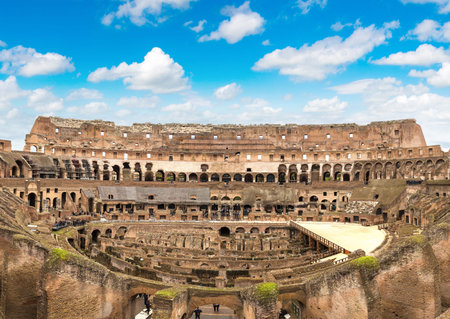 Legendary Coliseum in Rome, Italy in a winter day