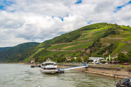 GERMANY - JUNE 16, 2016: Romantic Rhine valley is a winemaking area in a beautiful summer day, Germanyのeditorial素材