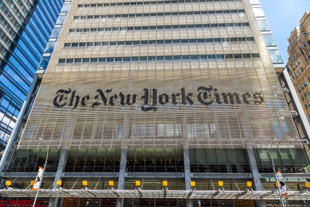 NEW YORK CITY, USA - MARCH 15, 2020: The New York Times Building in Manhattan, New York City, USA
