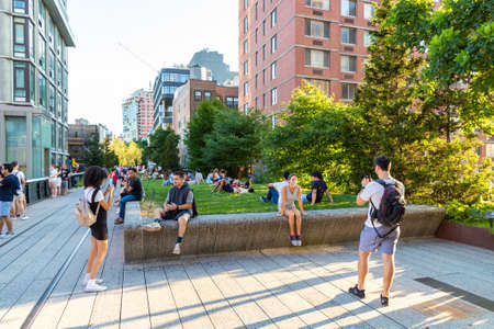 NEW YORK CITY, USA - MARCH 29, 2020: High Line park in Manhattan in New York City, NY, USAのeditorial素材