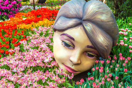 SINGAPORE - JUNE 23, 2018: Conservatory Flower Dome in Singapore at summer dayのeditorial素材