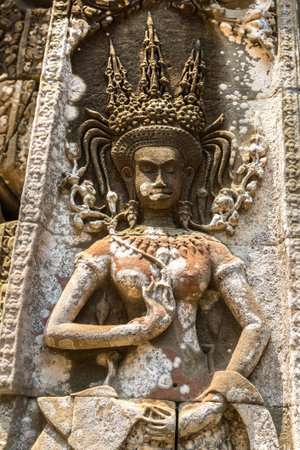 Chau Say Tevoda temple ruins is Khmer ancient temple in complex Angkor Wat in Siem Reap, Cambodia in...