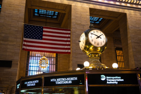 NEW YORK CITY, USA - MARCH 15, 2020: Classic vintage clock in Main hall of Grand Central Station...