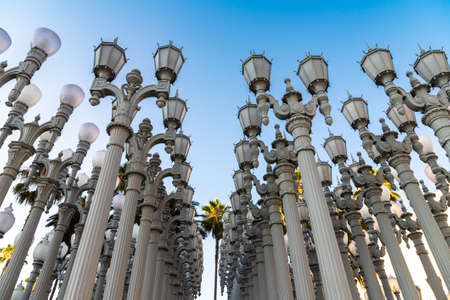 LOS ANGELES, USA - MARCH 29, 2020: Public Art "Urban Light" in Los Angeles, California, USAのeditorial素材