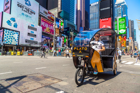 NEW YORK CITY, USA - MARCH 15, 2020: Times Square is a symbol of New York City, USA