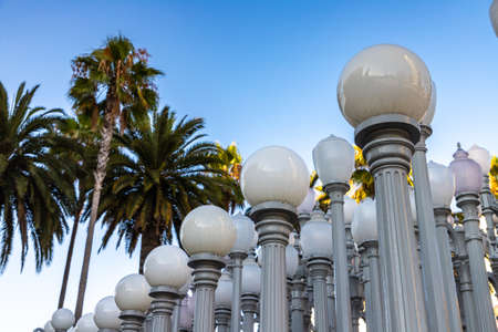 LOS ANGELES, USA - MARCH 29, 2020: Public Art "Urban Light" in Los Angeles, California, USAのeditorial素材