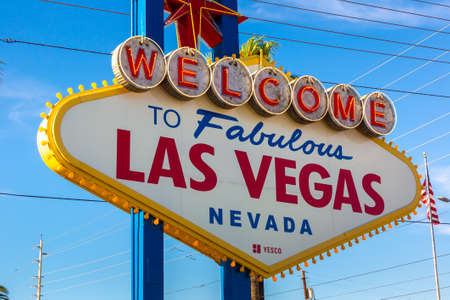 LAS VEGAS, USA - MARCH 29, 2020: Welcome to Fabulous Las Vegas sign on a sunny day in Las Vegas, Nevada, USAのeditorial素材