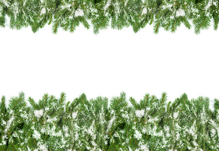Christmas background with snow isolated on white
