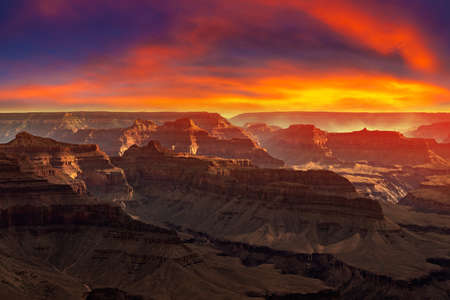 Grand Canyon National Park at sunset, Arizona, USAの写真素材