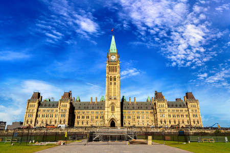Canadian Parliament in Ottawa on Parliament  hill  in a sunny day, Canadaのeditorial素材