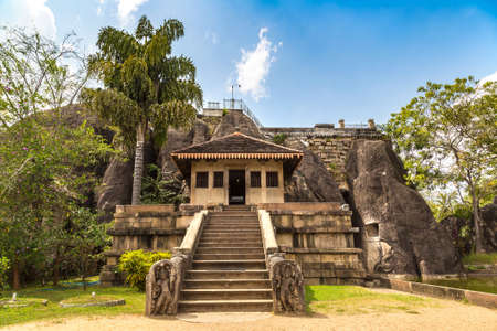 Isurumuniya Viharaya in Anuradhapura in a summer day, Sri Lankaのeditorial素材