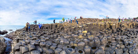 NORTHERN IRELAND, UNITED KINGDOM - JUNE 14, 2016: Giant's Causeway in a beautiful summer day, Northern Ireland on June 14, 2016のeditorial素材