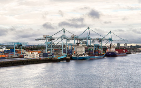 DUBLIN, IRELAND - JUNE 16, 2016: Port of Dublinin a beautiful summer day, Ireland on June 16, 2016のeditorial素材
