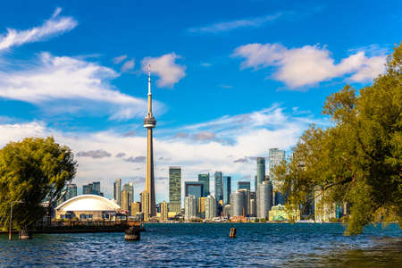 Panoramic view of Toronto cityscape  in a sunny day, Ontario, Canadaのeditorial素材